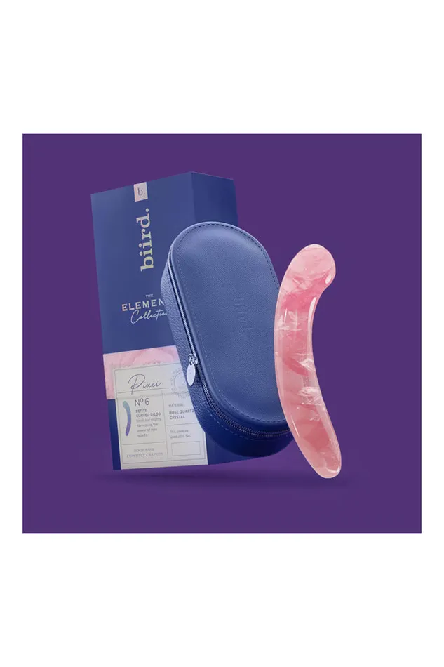 Biird Pixii Rose Quartz Crystal Petite Curved Dildo Pink Biird Dildos