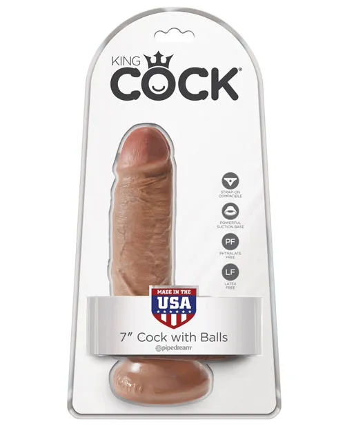 Dildos King Cock King Cock Dildo with Balls 7in Caramel
