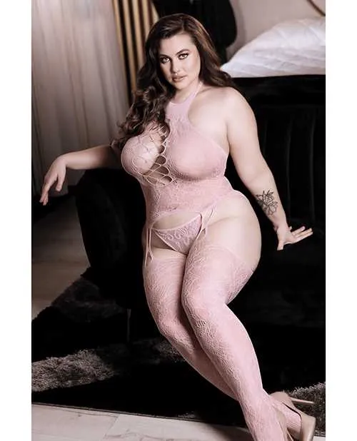 Sheer Fantasy Vibrators Sheer Fantasy High Neck Floral Lace Gartered Bodystocking Panty Light Pink QN Sheer Fantasy Vibrators Sheer Fantasy High Neck Floral Lace Gartered Bodystocking Panty Light Pink QN