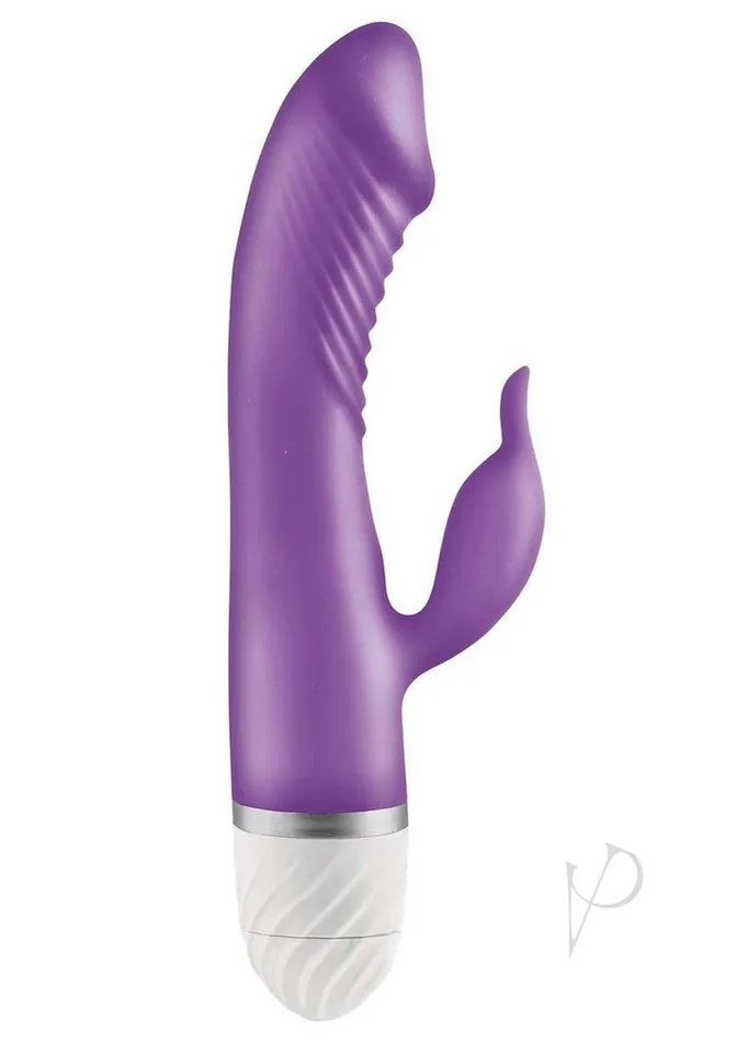 Vibrators The Beat The Beat Tickler Silicone Rabbit Vibrator Purple