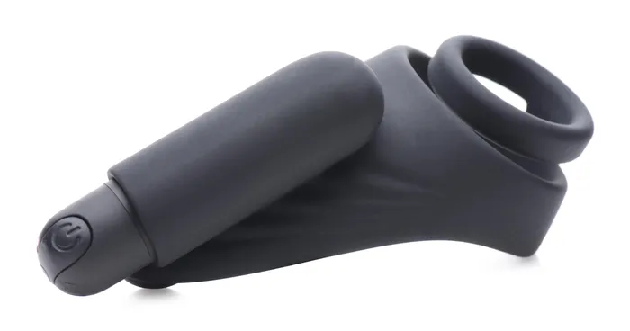 7X Silicone CRing with Vibrating Taint Stimulator XR Brands Male Sex Toys