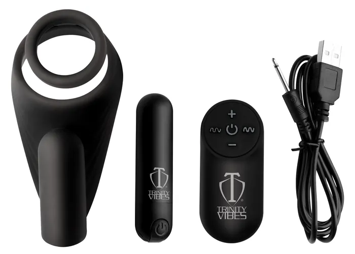 7X Silicone CRing with Vibrating Taint Stimulator XR Brands Male Sex Toys