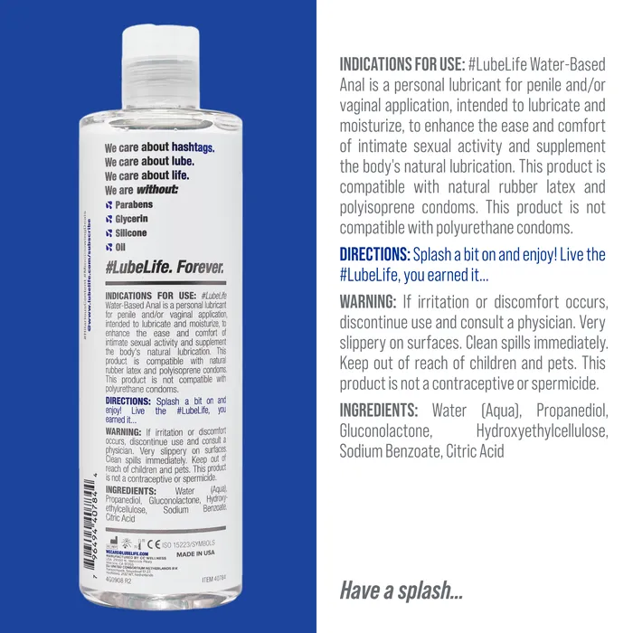 Lubelife Lubricants WaterBased Anal Lubricant