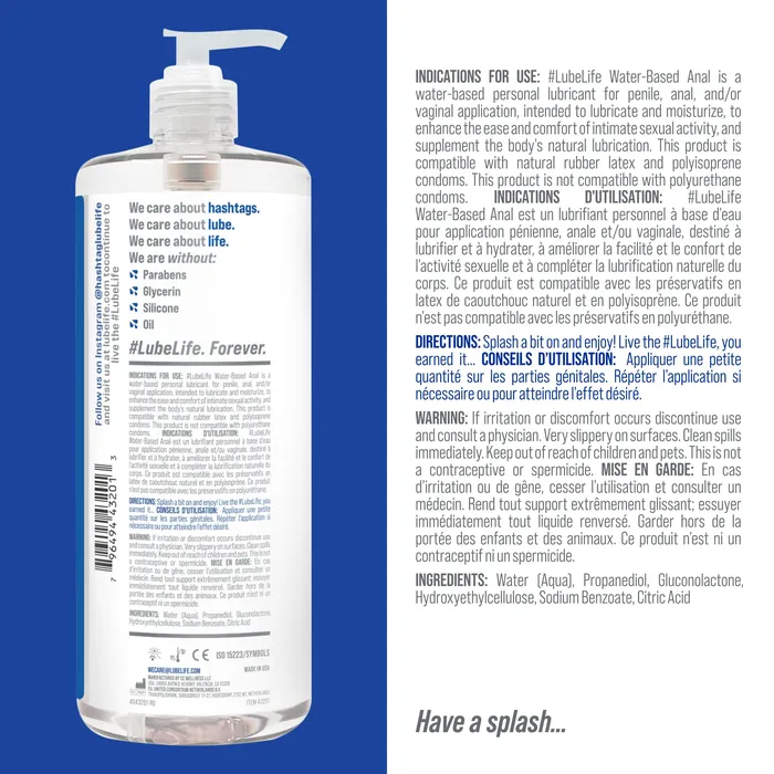 Lubelife Lubricants WaterBased Anal Lubricant