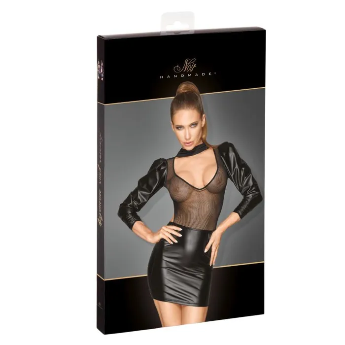 Male Sex Toys One Stop Adult Shop Power Wetlook Tulle Dress w Bouffant Sleeves